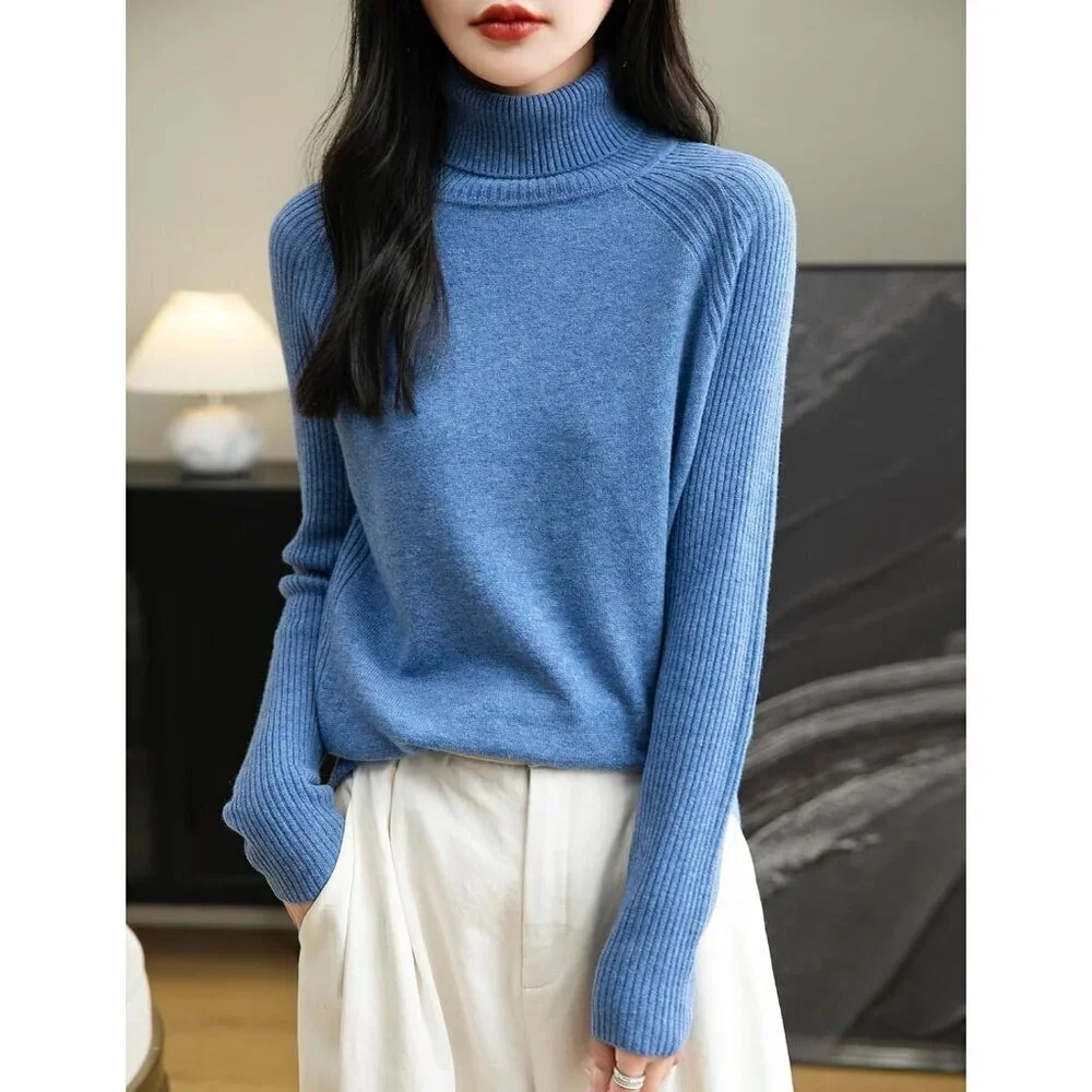 Women's Merino Wool Turtleneck Sweater Small Australia Soft Warm Casual